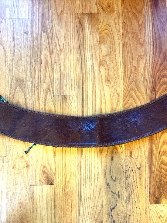 Neiman Marcus Brown Leather Beaded Western Southwestern Belt